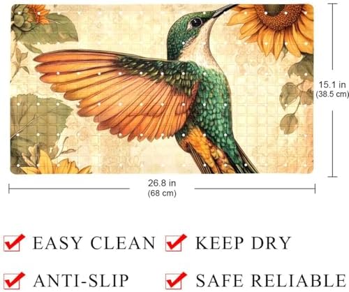 Non Slip Bathtub and Shower Mat 26.8x15.1 inch, Bath Mat - Image 4