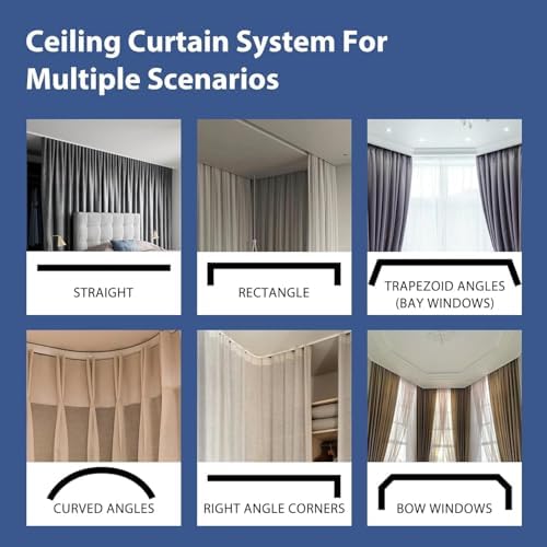 Room Divider Ceiling Mounted Curtains Track Sets Extra Wide Blackout Curtain - Image 6