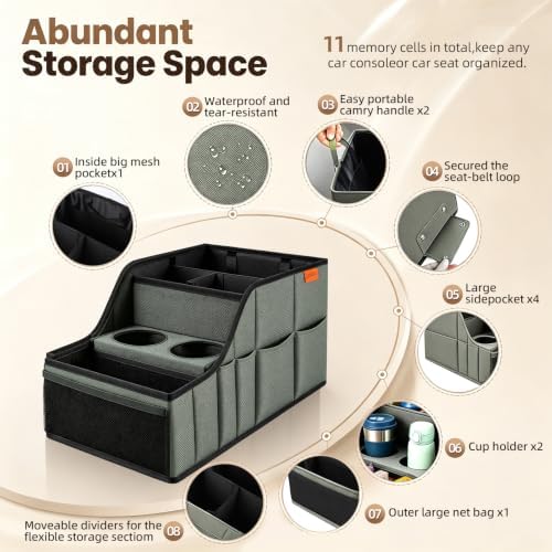 Car Seat Organizer Back Front Captains Seats Storage Travel - Image 6
