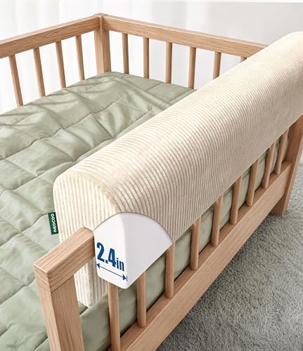 AEOCOO Bed Rail Bumpers for Toddlers, J-Shaped 2.3 Ft Kid Bed Bumpers Beige by Unknown