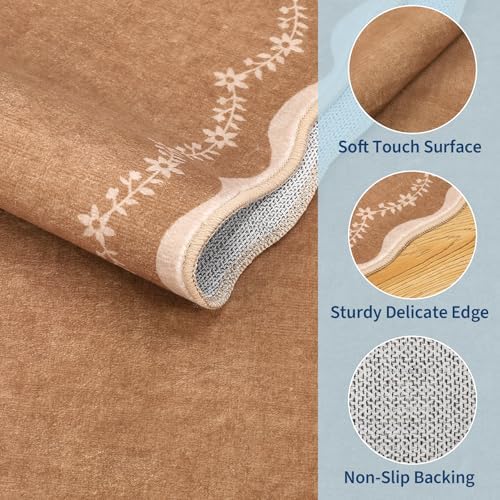 GarveeHome Round Area Rug 5ft Scalloped Washable Circle Rug - Image 5