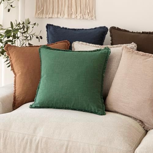Foindtower Decorative Linen Fringe Throw Pillow Covers Cozy Boho Farmhouse - Image 7