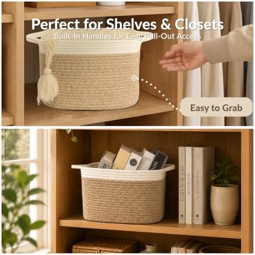 XUANGUO Woven Cotton Rope Storage Basket - Image 3