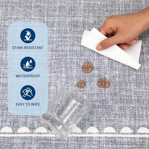 GarveeHome Scalloped Entryway Rug 2x3 Washable Front Door Bow Rug - Image 5