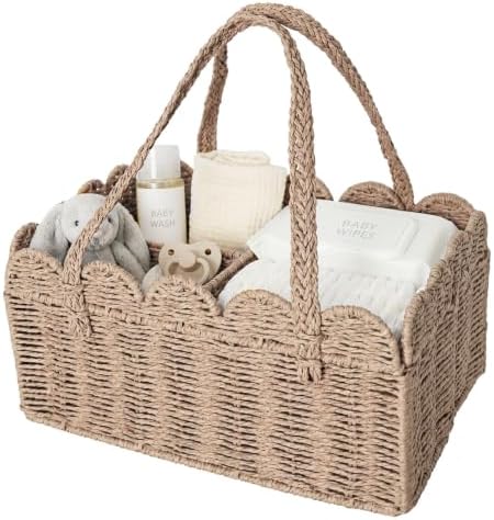 Diaper Caddy Organizer, Paper Rope Storage Baskets Nursery Bin by Unknown