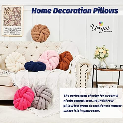 Uvvyui Knot Pillows, 14 Inch Decorative Throw Pillows Round Pillows Cushion - Image 4