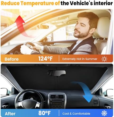 Car Windshield Sun Shade Foldable UV Reflector Front Window Animal Sunshade - Image 5
