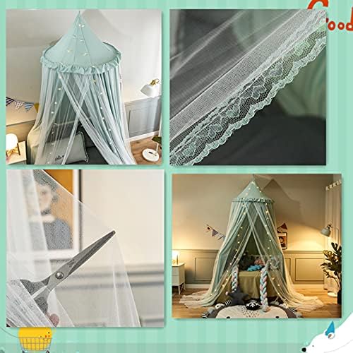 VETHIN Bed Canopy Double Layer Princess Round Dome Dreamy Mosquito Net Bedding - Image 5