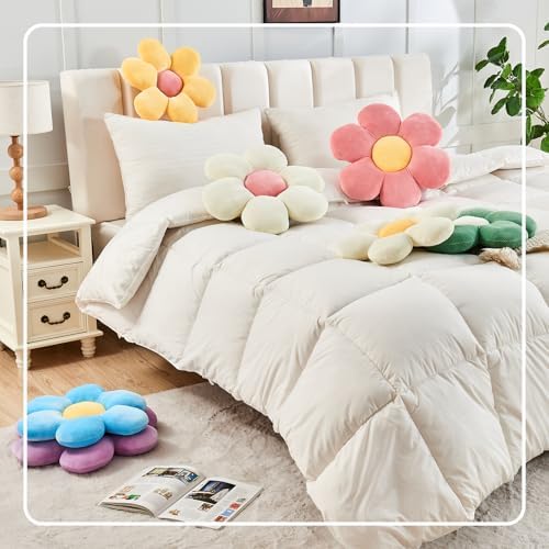 Kcvvcr Blue Flower Pillow, 19.6" Cute Flower Shaped Floor Pillow, Aesthetic - Image 6