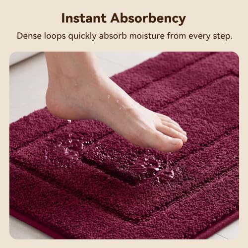 GRANNY SAYS Strawberry Red Bathroom Rug 16" x 24", Non-Slip Bath Mat - Image 3