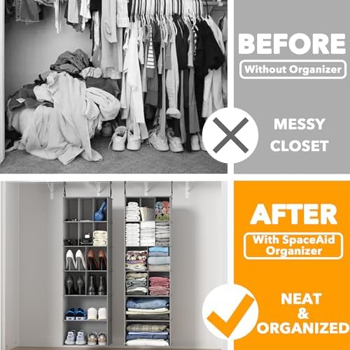 SpaceAid 2 Pack Hanging Closet Organizer and Storage - Image 3