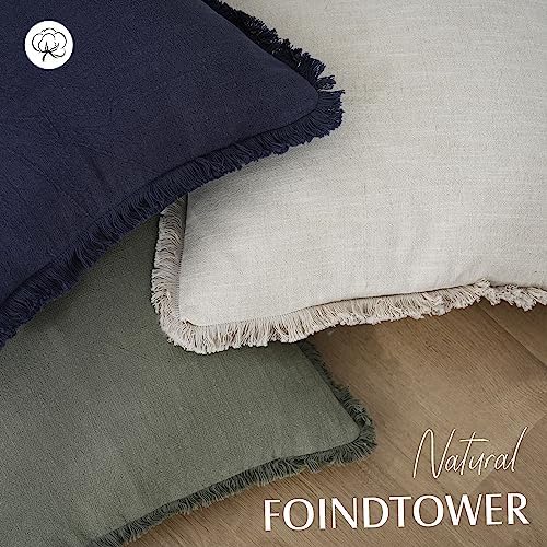 Foindtower Decorative Linen Fringe Lumbar Throw Pillow Covers Cozy Boho - Image 4