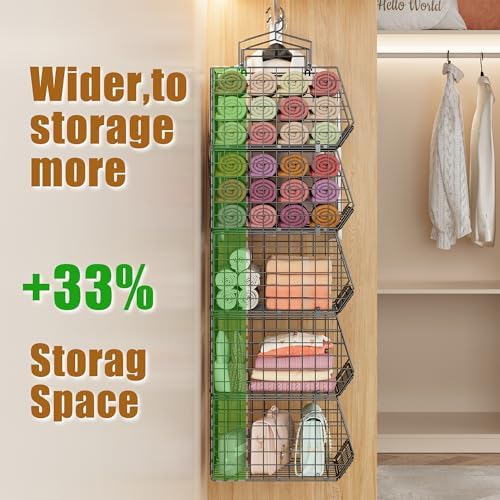 Capacity Upgrade Edition Deeper 4'' 5 Tier Foldable Hanging Closet Organizer - Image 5
