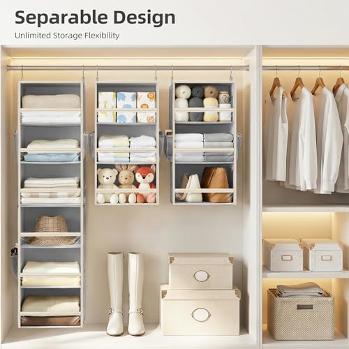 STORAGE MANIAC 6-Shelf Hanging Closet Organizer and Storage, 2 Separable - Image 4