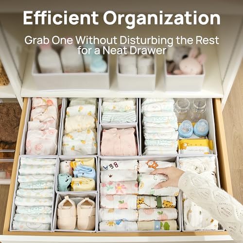 Vtopmart 18 Pack Baby Clothes Organizer, Foldable Fabric Drawer Bins - Image 3