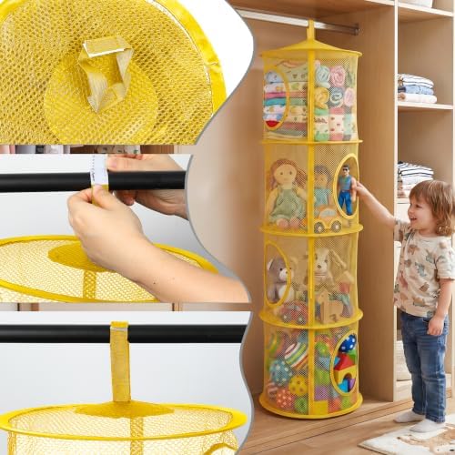 Hanging Stuffed Animal Storage Hammock Net 4 Tiers - Image 3