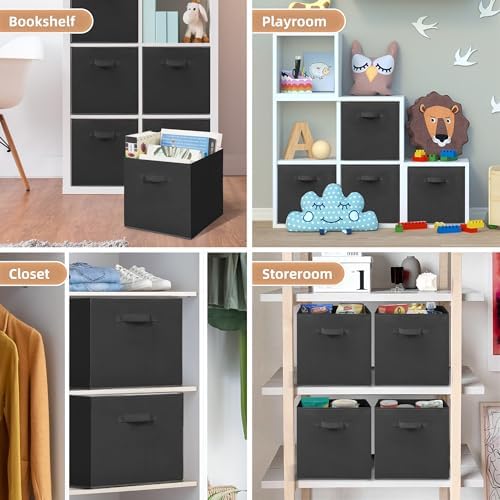STORAGE MANIAC Storage Cubes, 13 Inch 4 Pack Collapsible Fabric Shelf Bins - Image 5