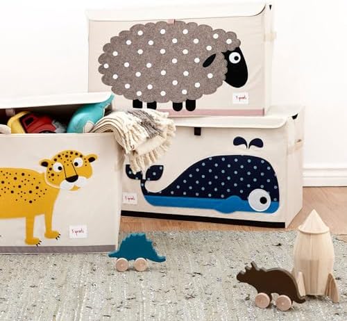 3 Sprouts Large Toy Chest, Lid and Handles, Collapsible Bin - Image 5