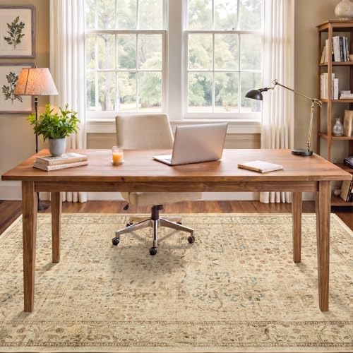 Neutral Tan Entryway Area Rug 4x6, Washable Bedroom Nursery Rug - Image 3
