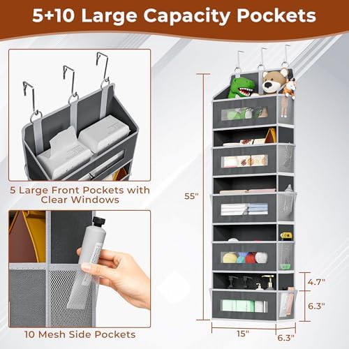 3 Pack 5 Tier Over the Door Organizer - Image 2