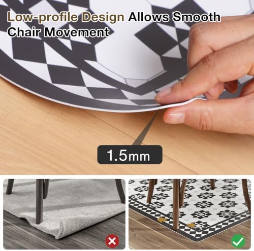 3' x 5' Waterproof Tile-Pattern Vinyl Hallway Runner Mat, Easy-Clean - Image 4