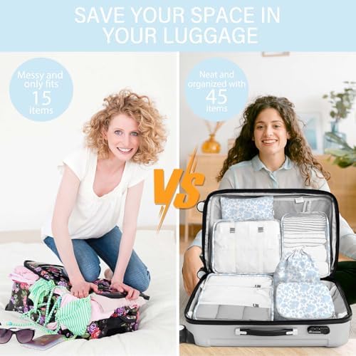 8 Set Packing Cubes for Travel, Luggage Packing Organizers Accessories Large - Image 5