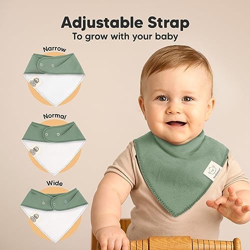 8pk Organic Baby Bandana Bibs for Drooling and Teething - Image 3