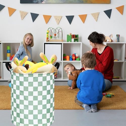 Sage Laundry Basket Kids Hamper Gifts Storage Basket Toys Box Large Canvas - Image 6
