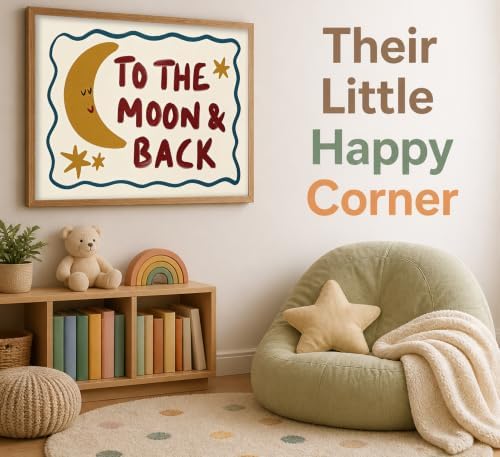 Framed To The Moon and Back Nursery Wall Art Cute Moon and Stars Wall Decor - Image 6