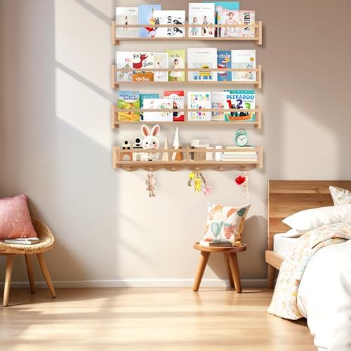 34Inch Nursery Book Shelves Wall Mounted, Floating Book Shelf - Image 2