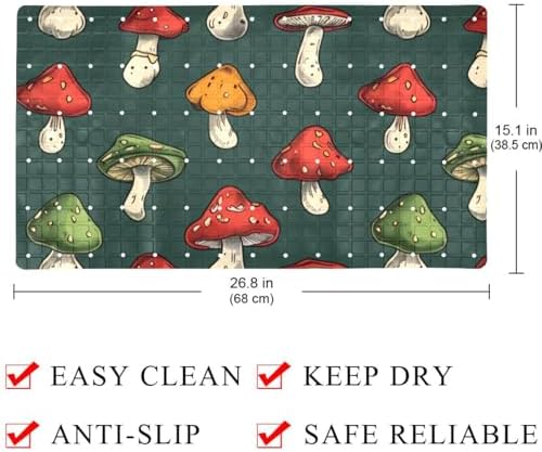 Shower Mat Non Slip, Mushrooms Pattern Anti Slip Bath Mat - Image 4