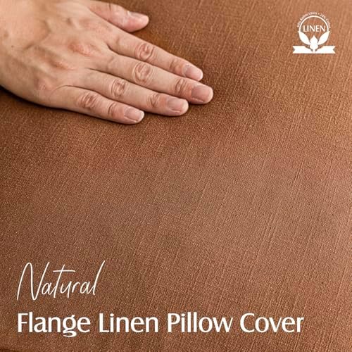 Foindtower Decorative Linen Lumbar Throw Pillow Covers 12x20 Orange Brown - Image 2