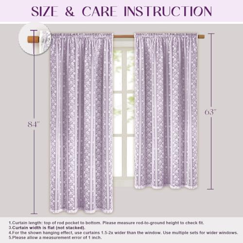 ASPMIZ Purple Linen Curtains for Living Room Double Layer Curtains 52x63 - Image 6