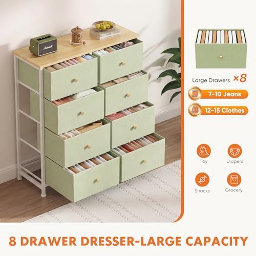 Sweetcrispy 8 Drawer Fabric Dresser, Tall Storage Tower - Image 5