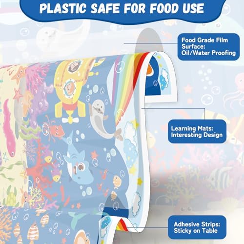 Disposable Sticky Placemats for Toddlers, 40 Pack Kids Table Mats - Image 5