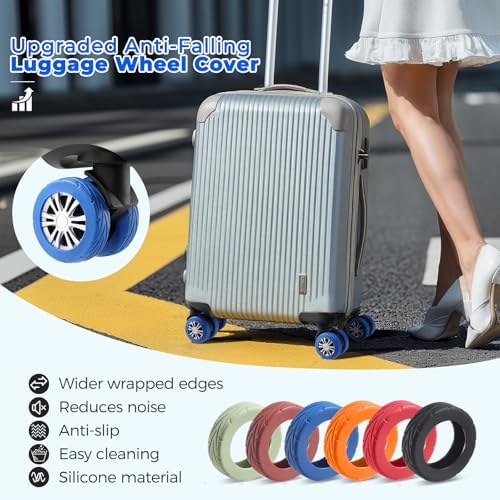 8Pcs Upgrade Luggage Wheel Covers, Travel Accessories - Image 2