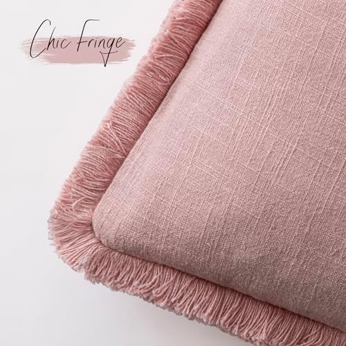 Foindtower Decorative Linen Fringe Throw Pillow Covers Cozy Boho Farmhouse - Image 3
