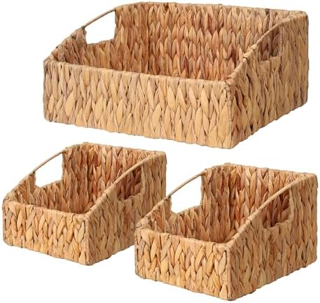 Pantry Baskets for Organizing, Wicker Basket Shelf Storage by Ollieroo
