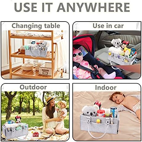 XUANGUO Large Baby Diaper Caddy Organizer, Felt Basket - Image 5