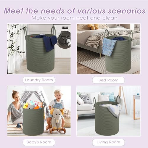 Large Laundry Basket, Laundry Hamper, baby hamper, Nursery Blanket Storage - Image 5