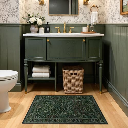Whimsical Dark Green 2x3 Entry Rugs - Image 3
