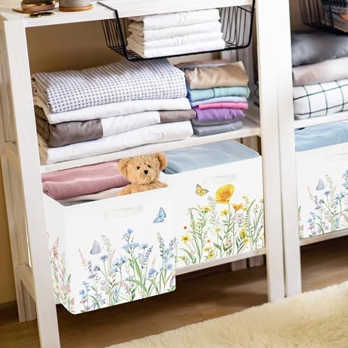 11.8" Wild Flower Storage Cube Organizer Set 3Pcs Clothes Storage Basket Bin - Image 5