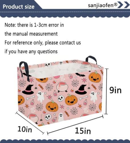 Sanjiaofeng Rectangular Pink Halloween Horror Ghost Storage Basket, Scary - Image 7
