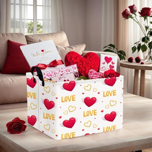 Valentine's Day Basket Gift for Empty Cute Heart Large Storage Bin for Kid and - Image 2