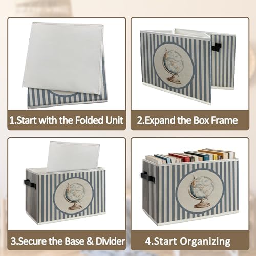 Vintage Globe Nursery Foldable Storage Bins Box - Image 5