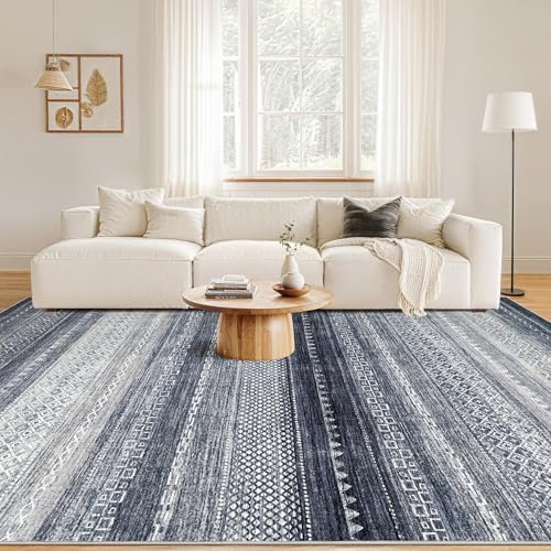Nakagishi Boho 5x7 Area Rug Living Room Rugs Machine Washable Blue - Image 4