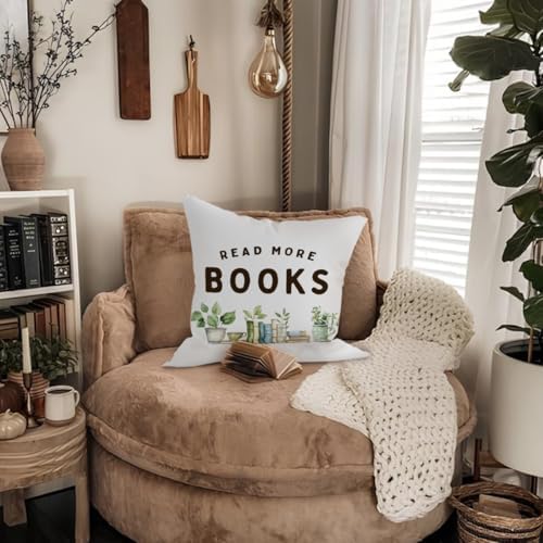 Kids Reading Pillow Covers 18x18, Classroom Decor, Read More Books Decorative - Image 6
