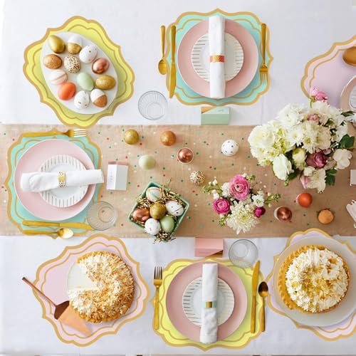 Stuffygreen 100 Pcs Pastel Paper Placemats 13.4 x 12 Inch Disposable Easter - Image 7