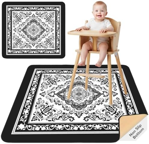 Splat Mat for Under High Chair Waterproof Non Slip Floor Mat for Baby by UnicornCastle