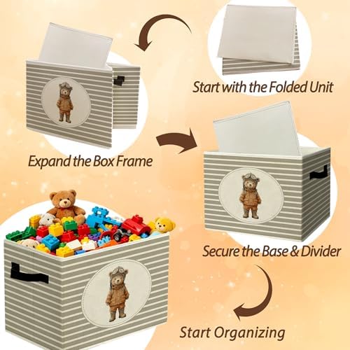 Rustic Aviation Bear Storage Bins Boxes - Image 6